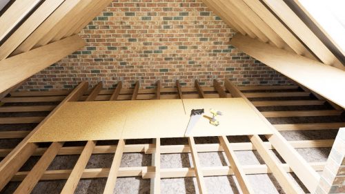 1a raised timber subframe on a loft boarding system